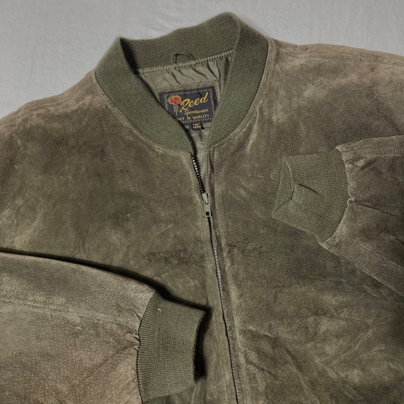 Vintage Reed Sportswear Suede Leather Bomber Jacket Men's Size Size 3XL - Picture 1 of 9